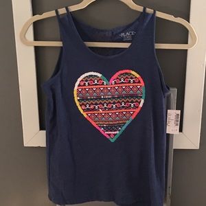 Children’s Place girls Multi colored heart tank